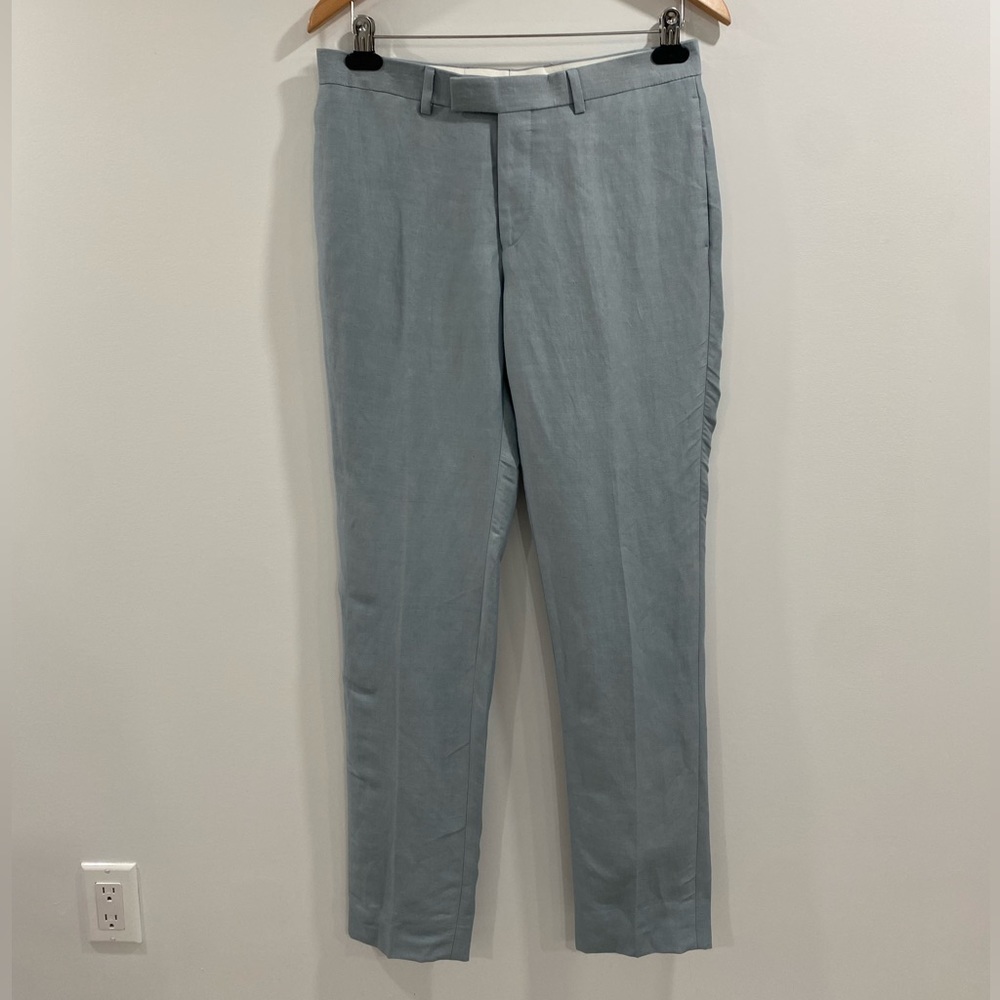 Sandro Light Blue Tailored High-Rise Trousers